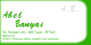 abel banyai business card